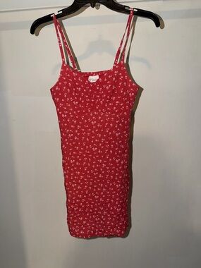 Gap Red Floral Spaghetti Strap Dress